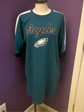 G-III 4her Philadelphia Eagles Sweatshirt Dress Womens Large Green Fleece Lined